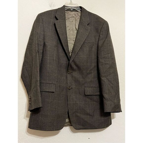 Ralph Lauren tweed wool plaid blazer jacket 42L 42 L